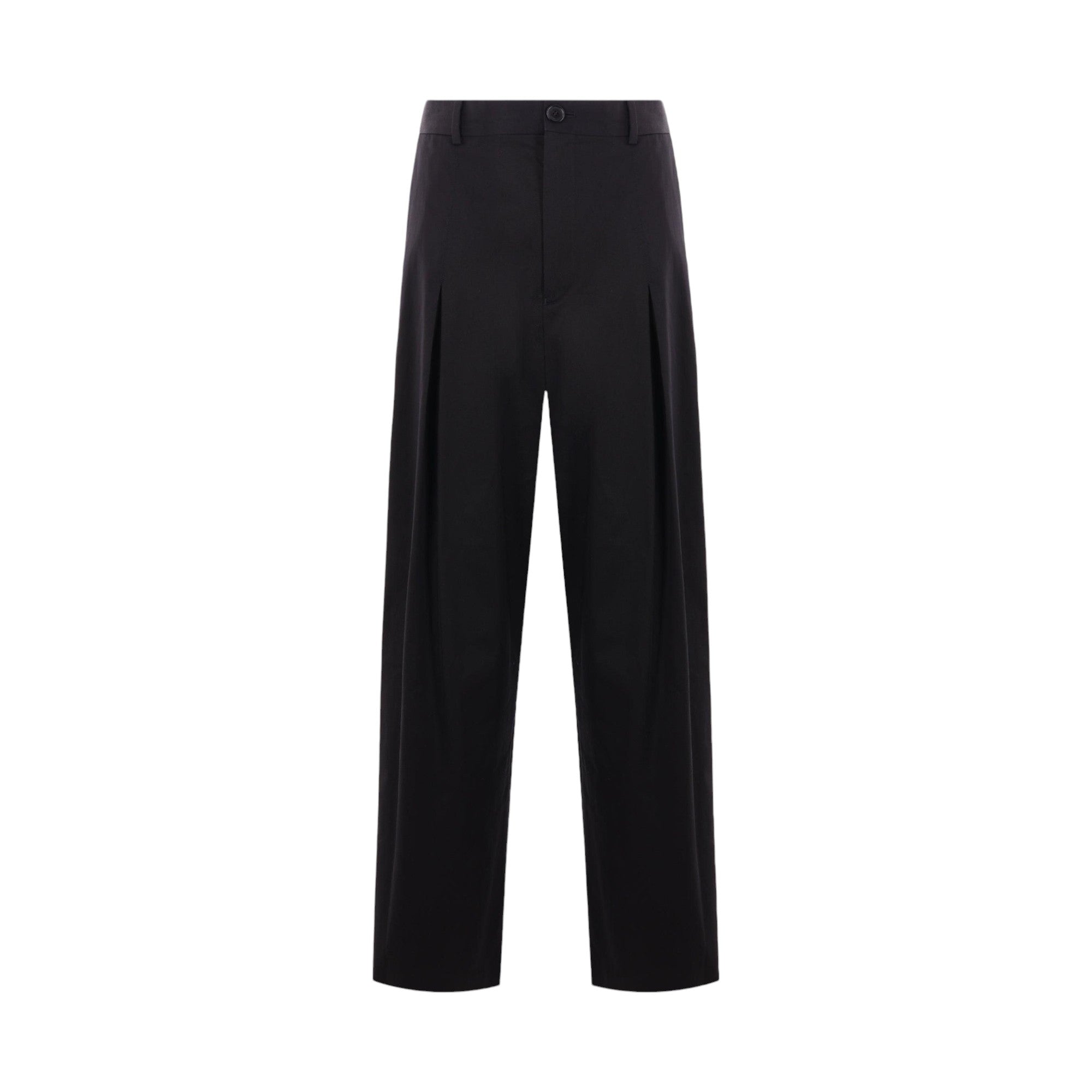 Loose-fit Compact Cotton Trousers-LOEWE-JOHN JULIA