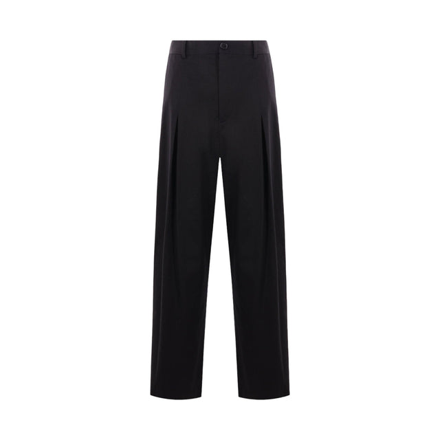 Loose-fit Compact Cotton Trousers-LOEWE-JOHN JULIA