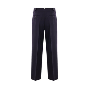 Loose-fit Wool Gabardine Trousers-AMI PARIS-JOHN JULIA