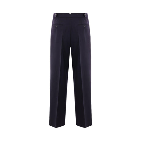 Loose-fit Wool Gabardine Trousers-AMI PARIS-JOHN JULIA