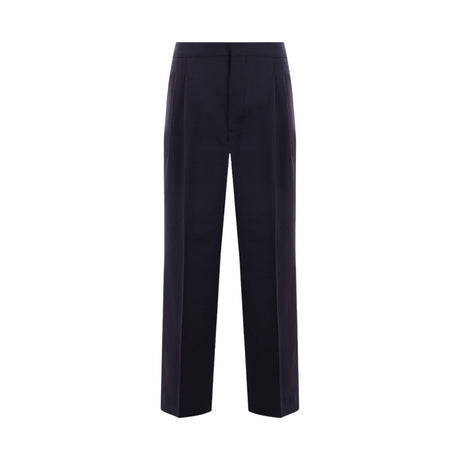 Loose-fit Wool Gabardine Trousers-AMI PARIS-JOHN JULIA