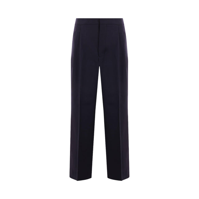 Loose-fit Wool Gabardine Trousers-AMI PARIS-JOHN JULIA