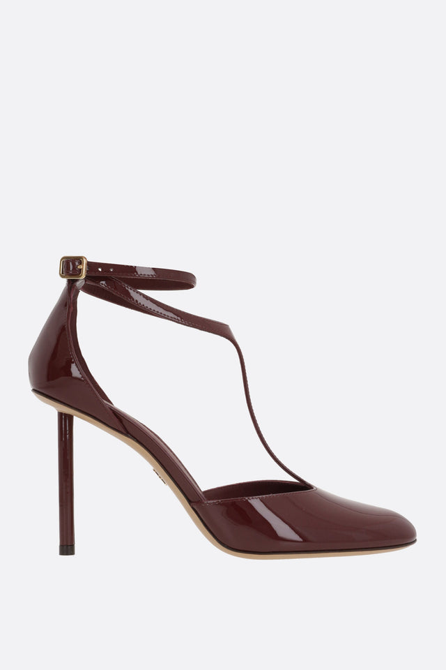 Lysandra Patent Leather T-Strap Pumps-FERRAGAMO-JOHN JULIA