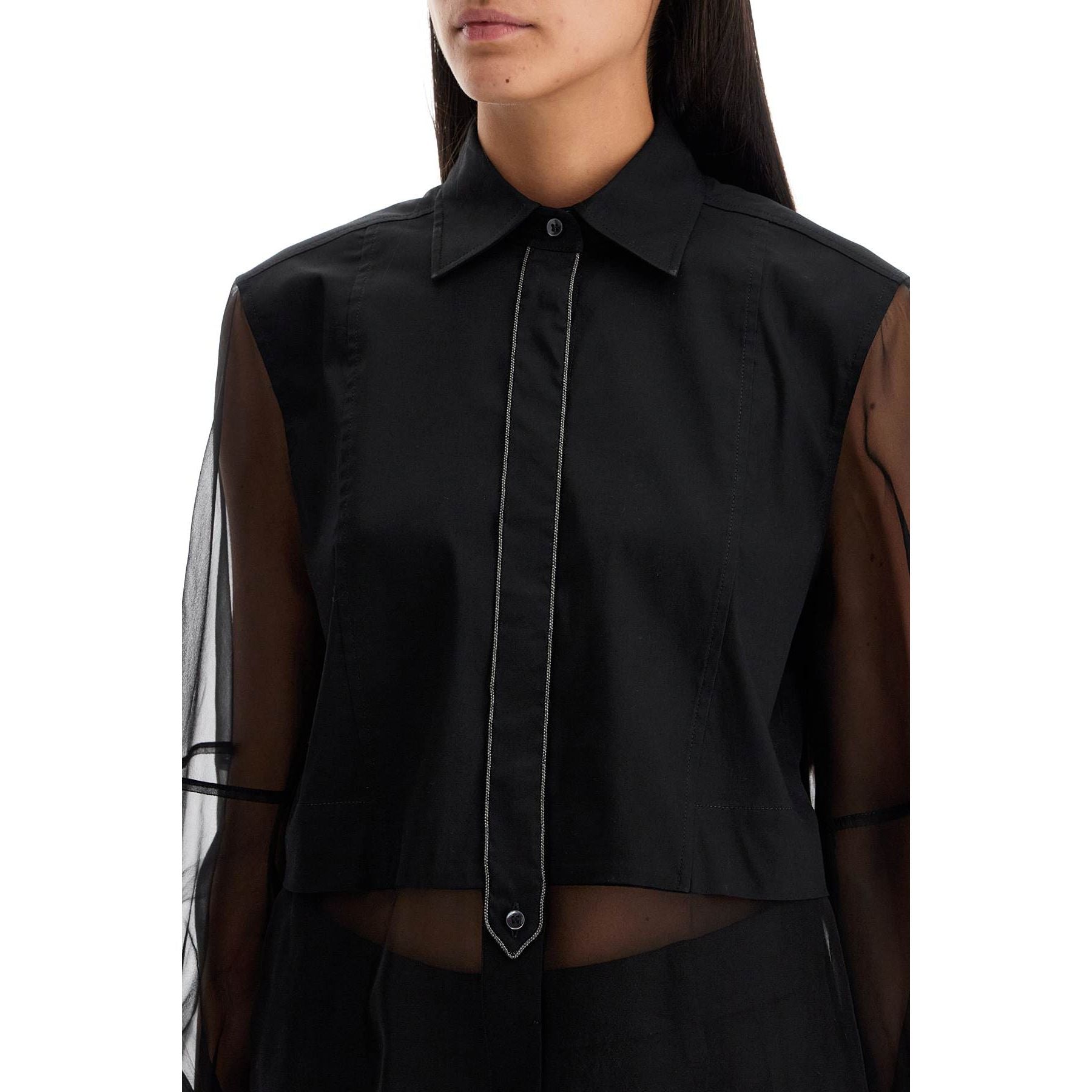 Poplin And Organza Shirt In