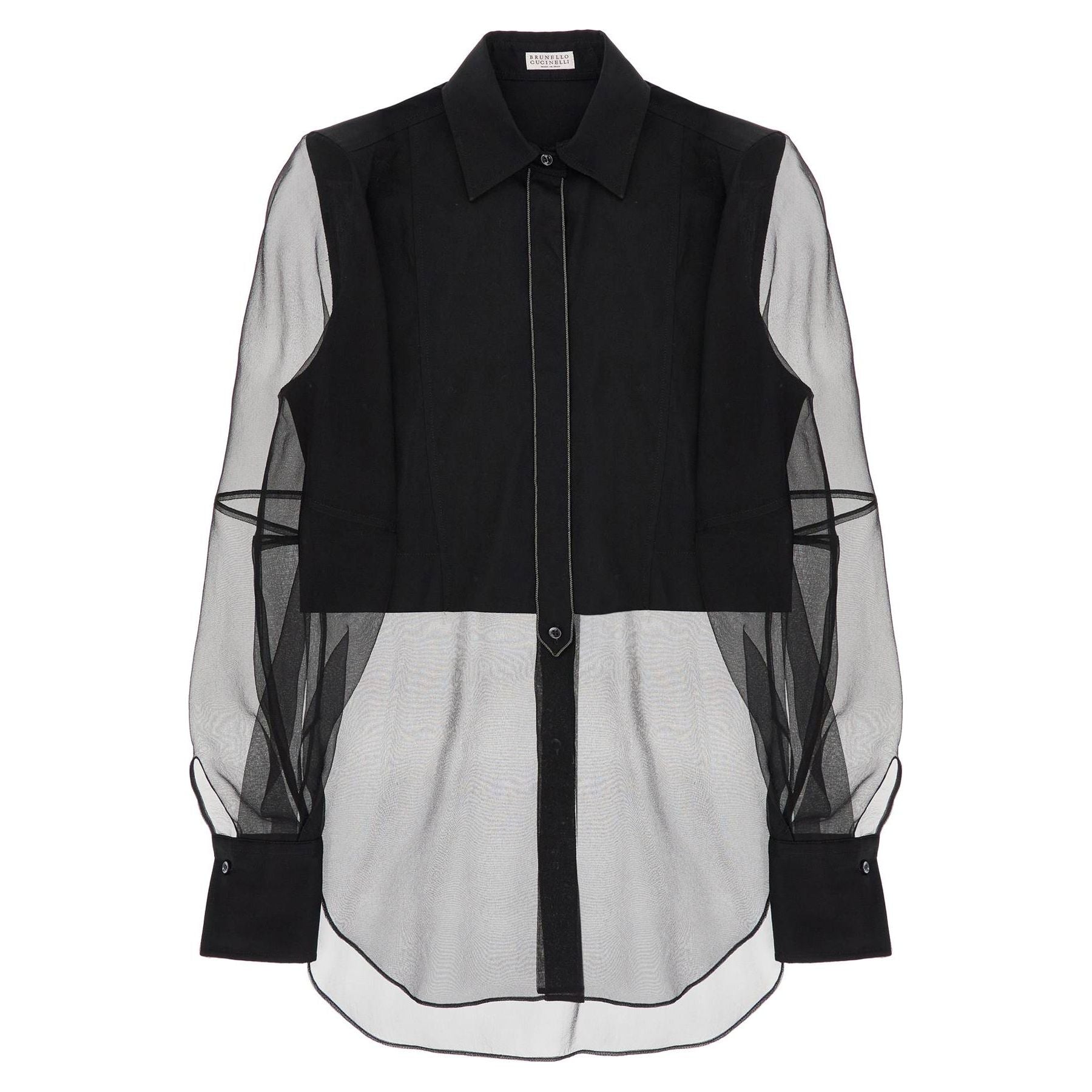 Poplin And Organza Shirt In