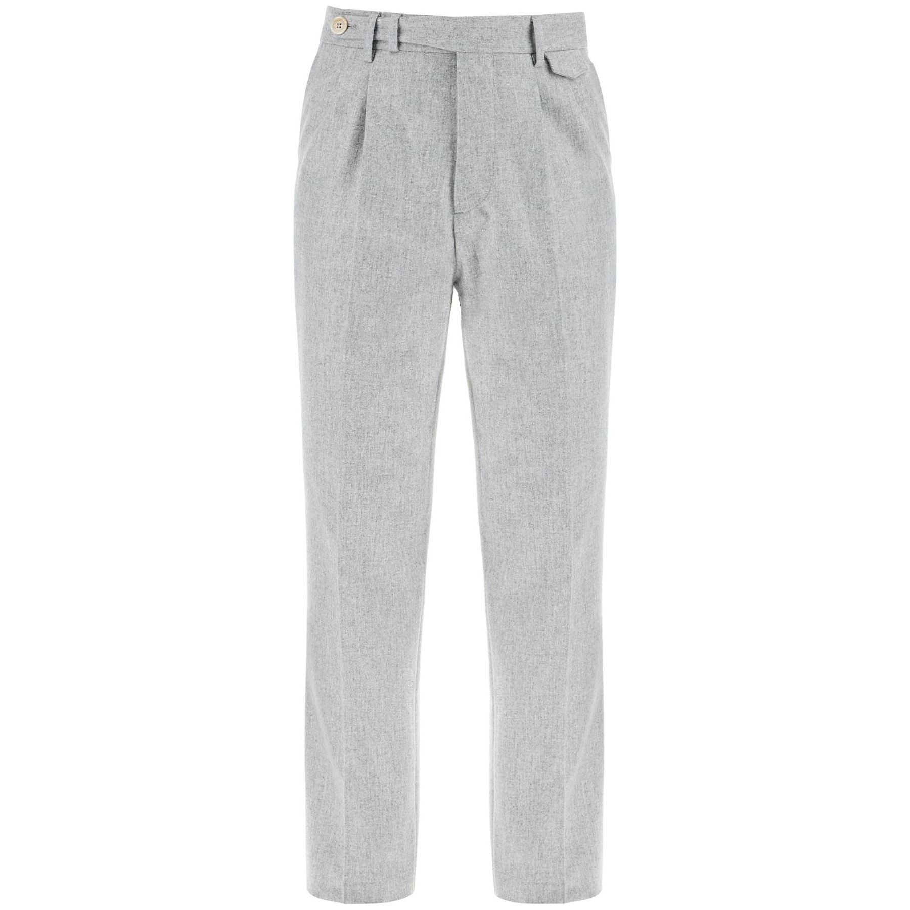 Pleated Flannel Leisure Fit Pants
