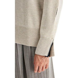 Ribbed Cashmere Monili Cuff Sweater.