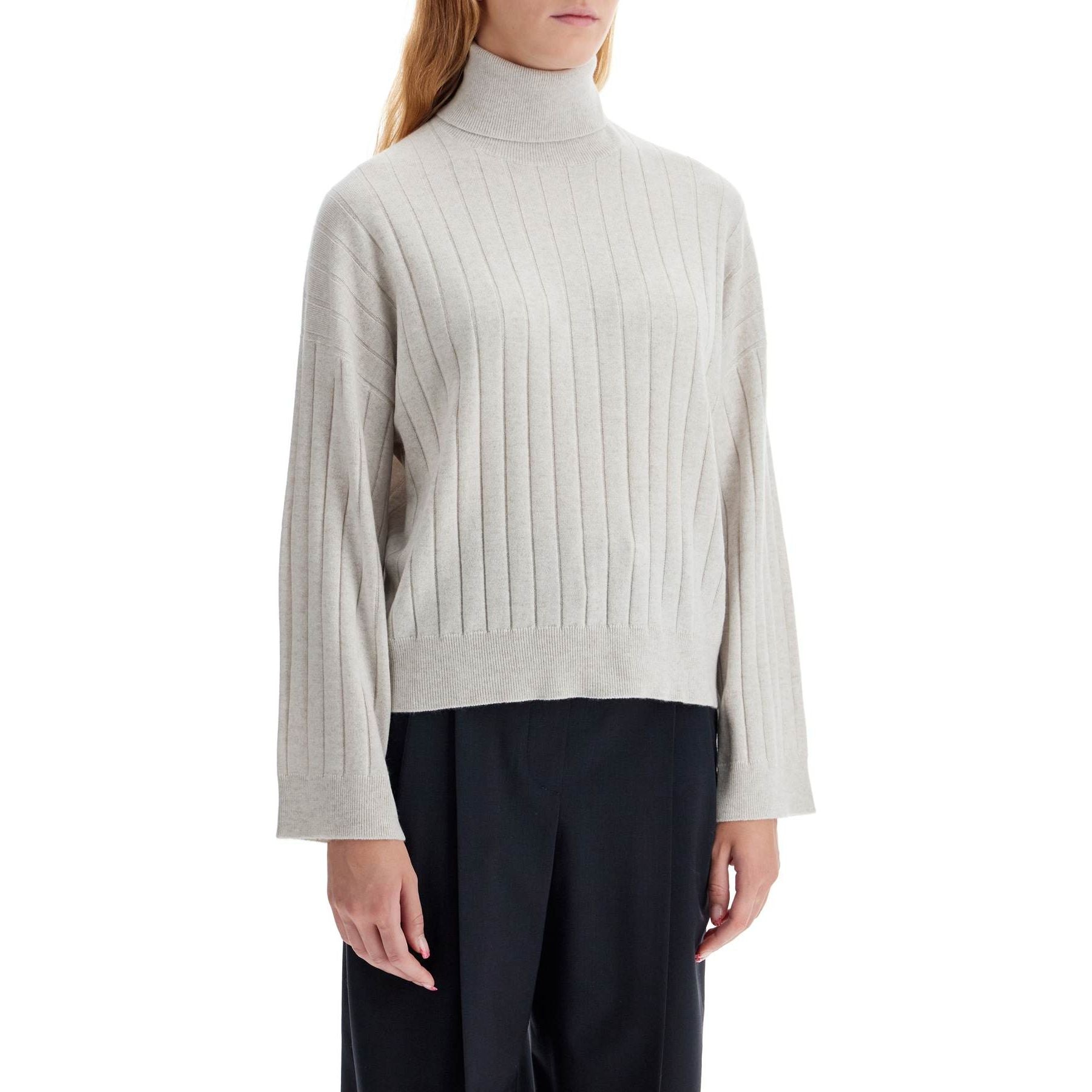 BRUNELLO CUCINELLI-High Neck Cashmere Pullover Sweater -JOHN JULIA.