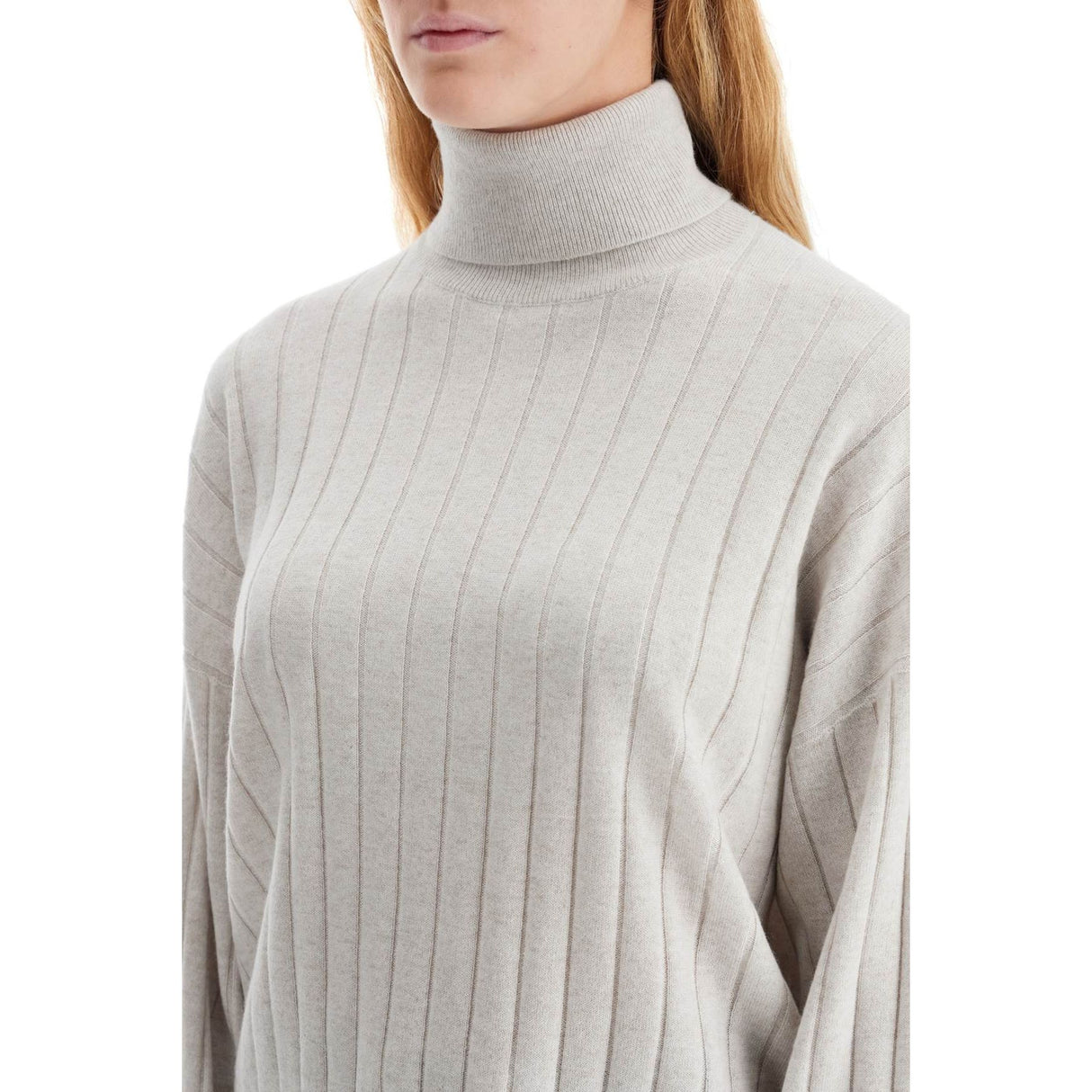 BRUNELLO CUCINELLI-High Neck Cashmere Pullover Sweater -JOHN JULIA.