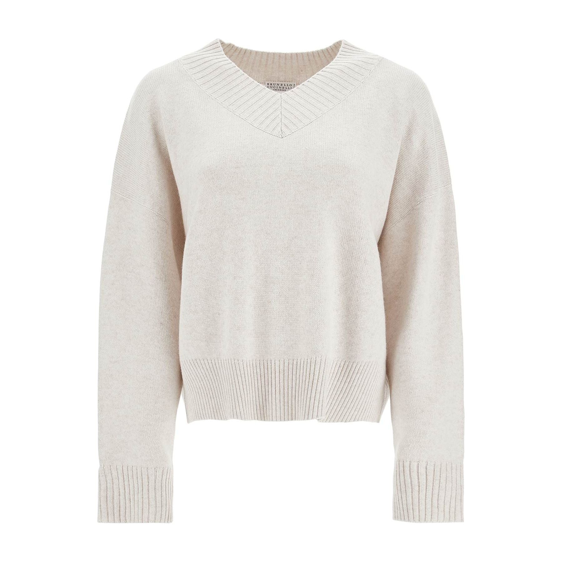 Cashmere Pullover With Shiny Cuff Details