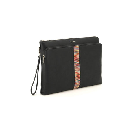 Signture Stripe Leather Pouch