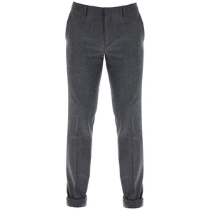 Slim Fit Flannel Trousers In Eight