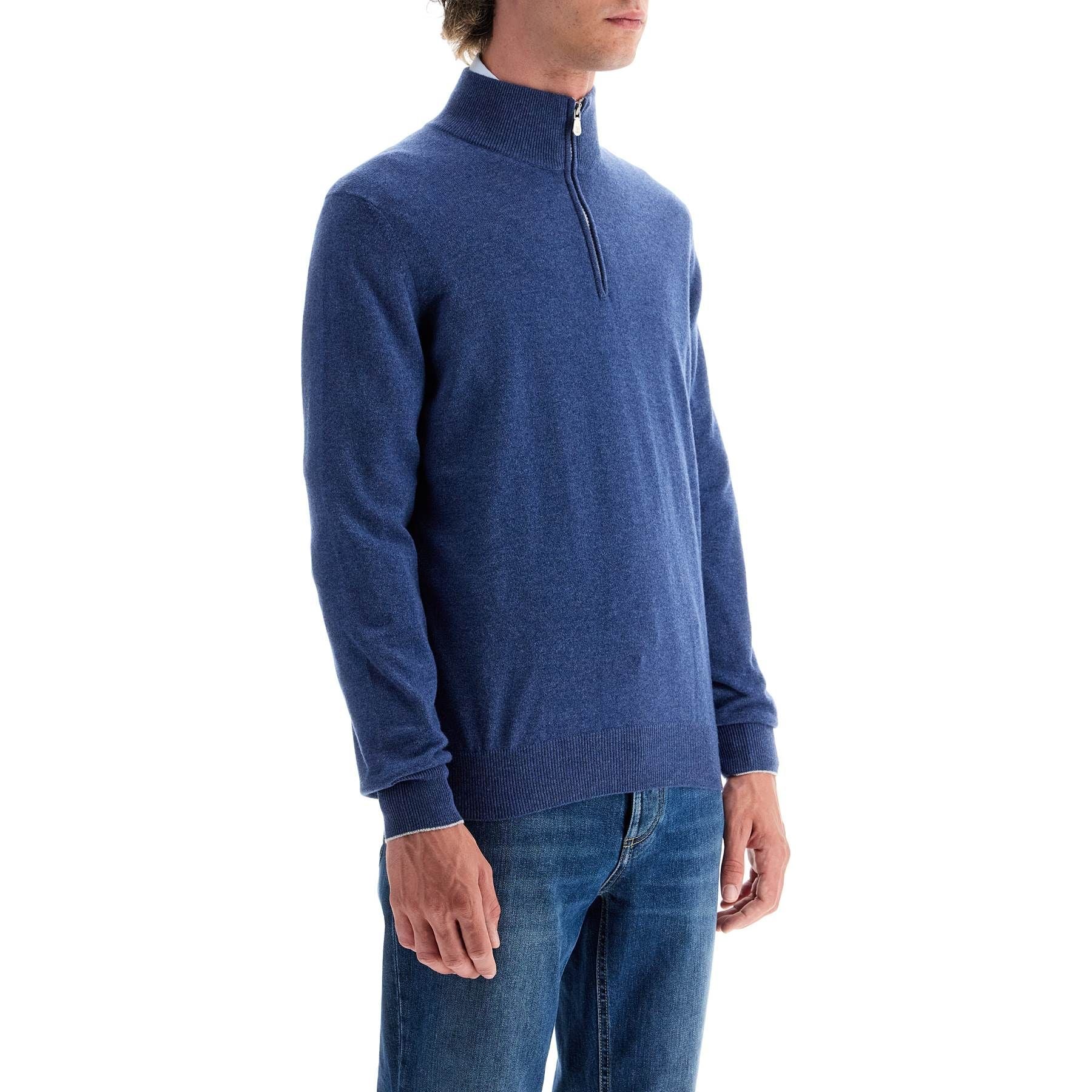 Cashmere Zippered Turtleneck Sweater