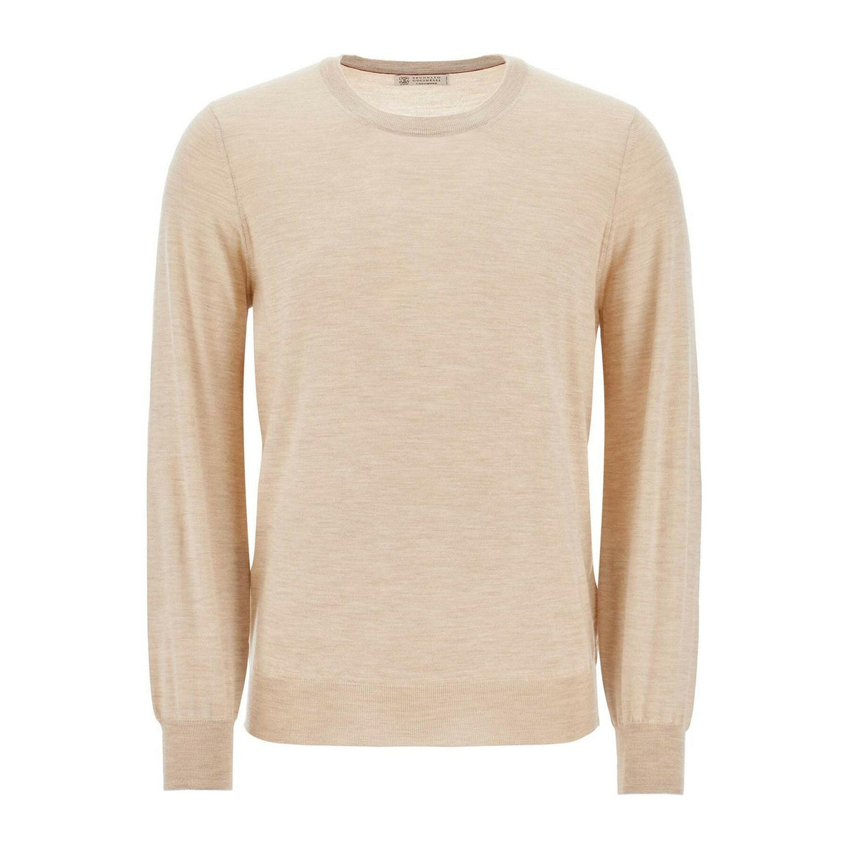 Fine Wool Cashmere Crewneck Sweater.