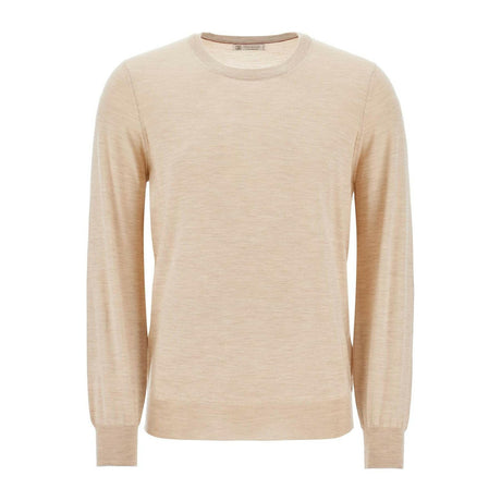 Fine Wool Cashmere Crewneck Sweater.