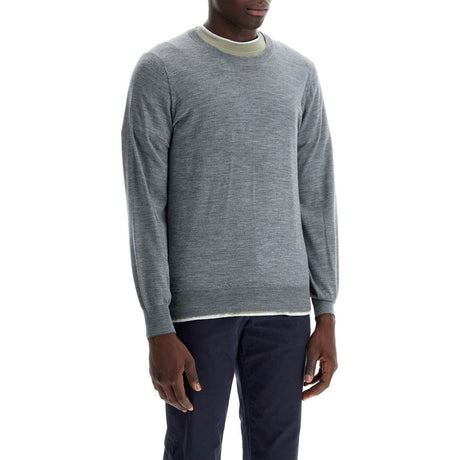 Fine Wool Cashmere Crewneck Sweater.