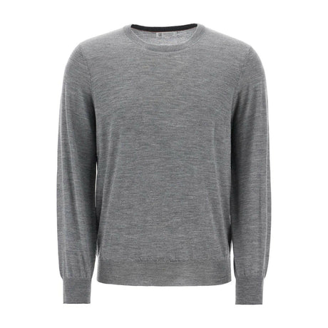 Fine Wool Cashmere Crewneck Sweater.