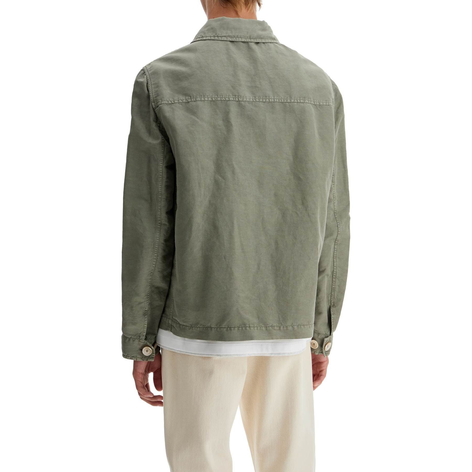 Linen And Cotton Gabardine Overshirt