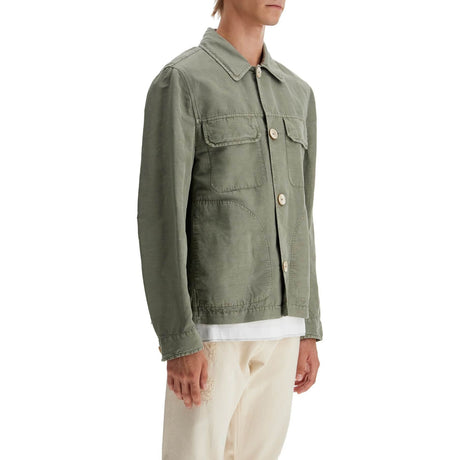 Linen And Cotton Gabardine Overshirt