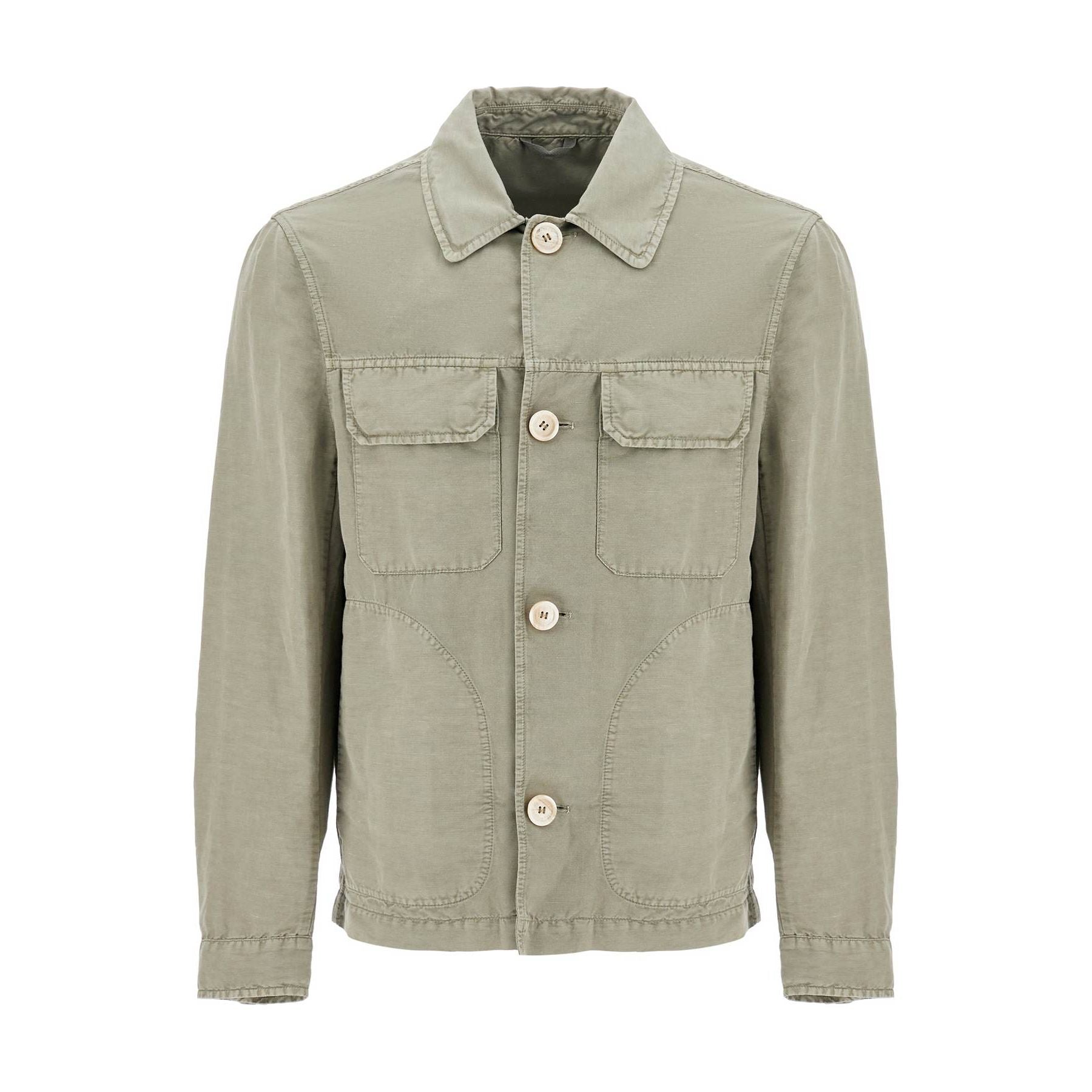 Linen And Cotton Gabardine Overshirt