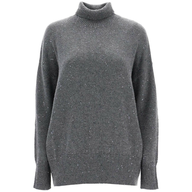 Cashmere and Silk Turtleneck Sequins Sweater.