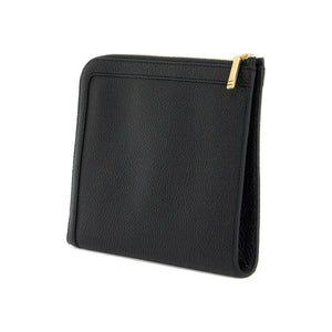 Embossed Leather Zip Pouch.