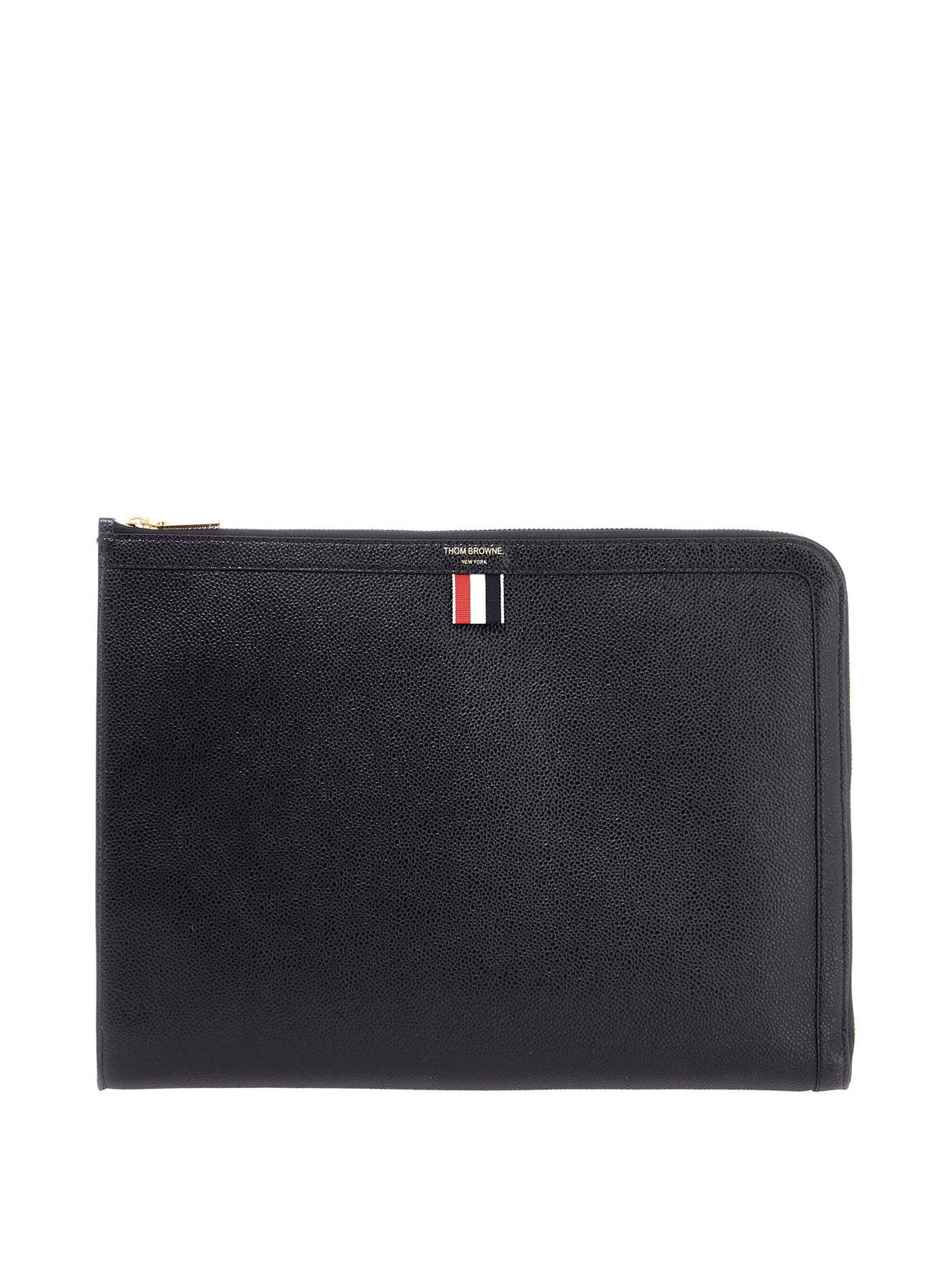 Large Leather Document Holder-Thom Browne-JOHN JULIA