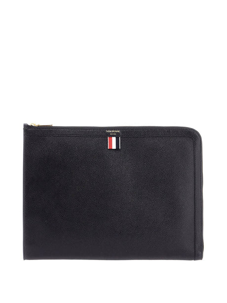 Large Leather Document Holder-Thom Browne-JOHN JULIA