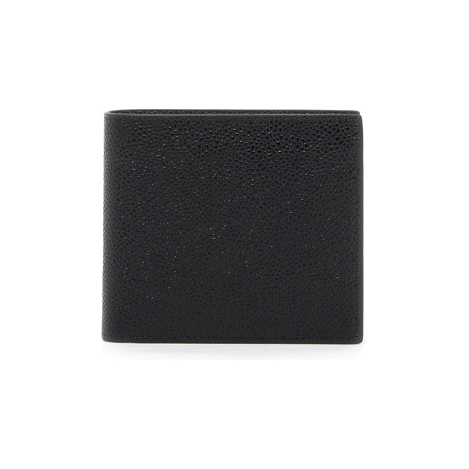 THOM BROWNE-Pebble Grain Leather Bi Fold Wallet -JOHN JULIA.