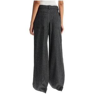 Stretch Wool Herringbone Trousers