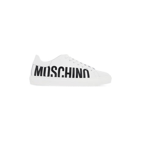 MOSCHINO-Leather Sneakers With Logo Print -JOHN JULIA.