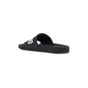 MOSCHINO-Rubber Slides With Logo Branding -JOHN JULIA.