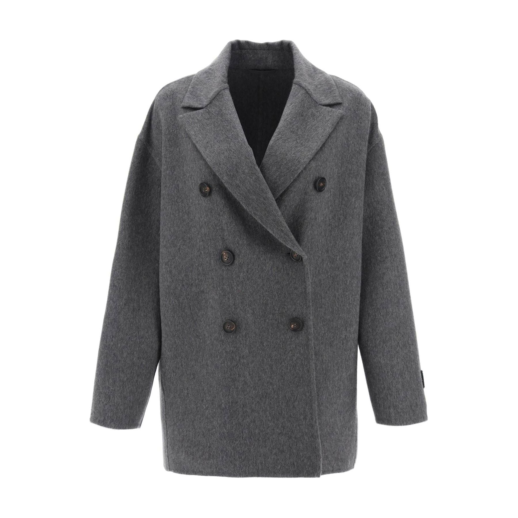 Cashmere Beaver Double-Breasted Peacoat