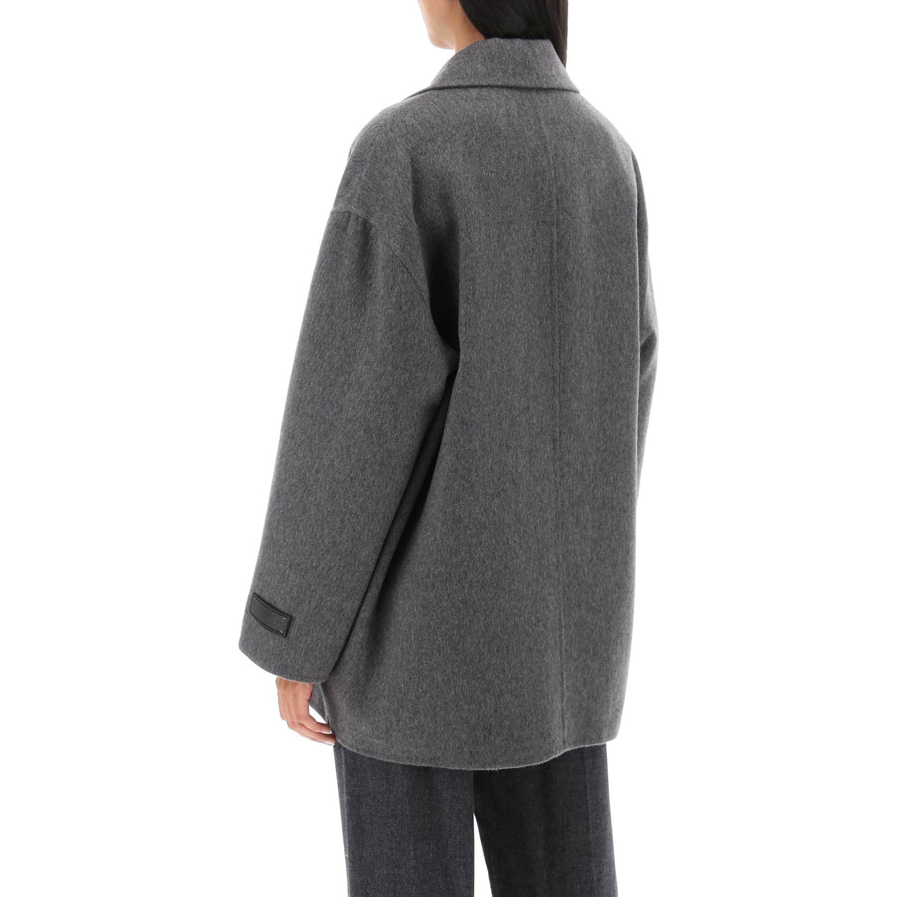 Cashmere Beaver Double-Breasted Peacoat