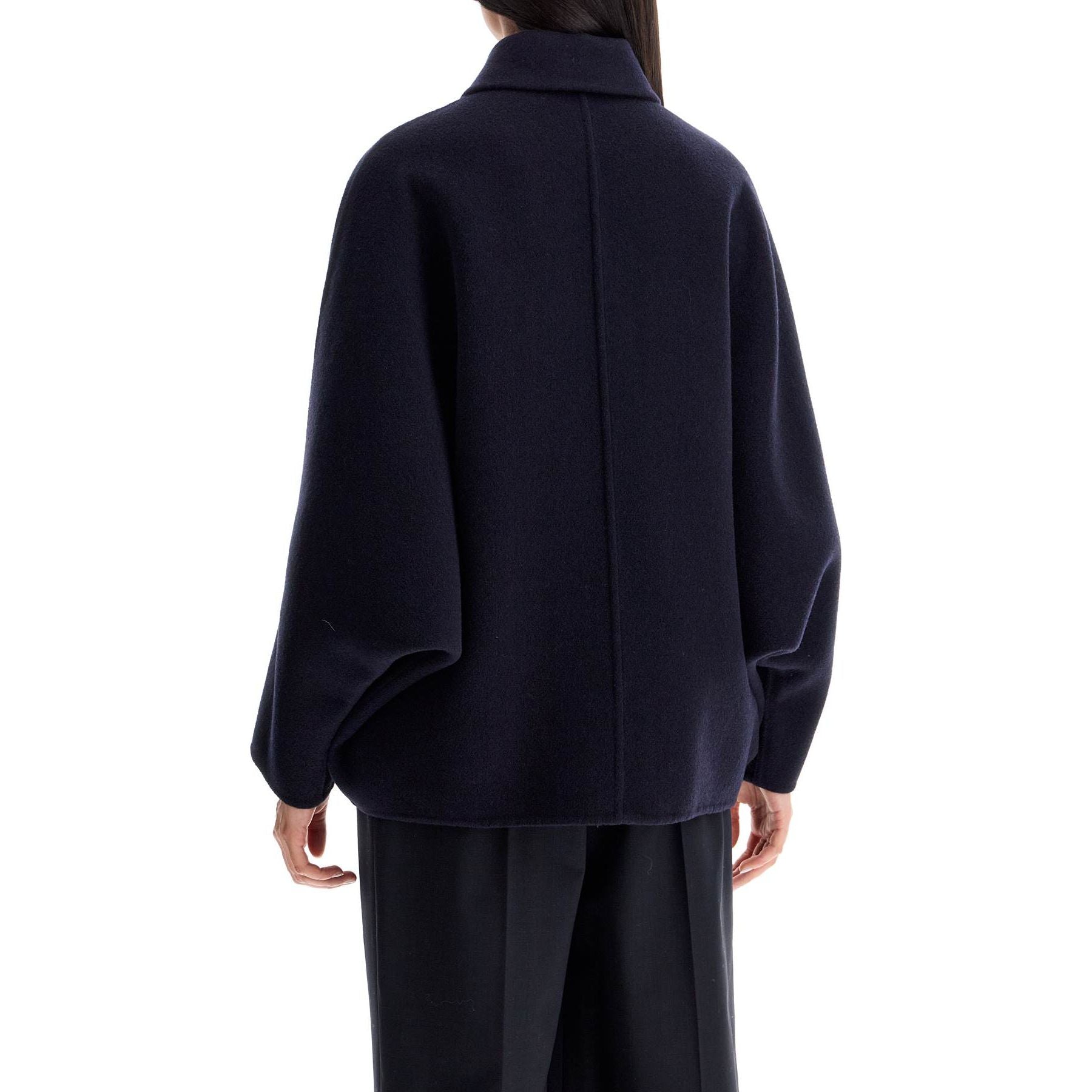 Cropped Wool and Cashmere Caban Coat
