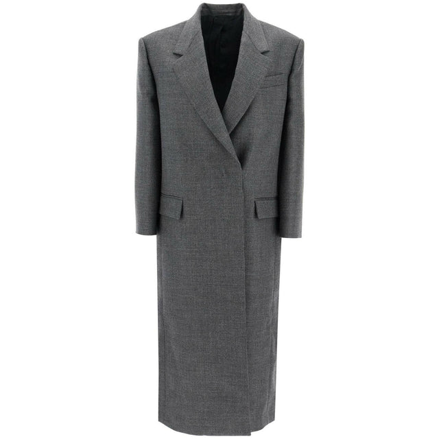 Virgin Wool Long Overcoat.