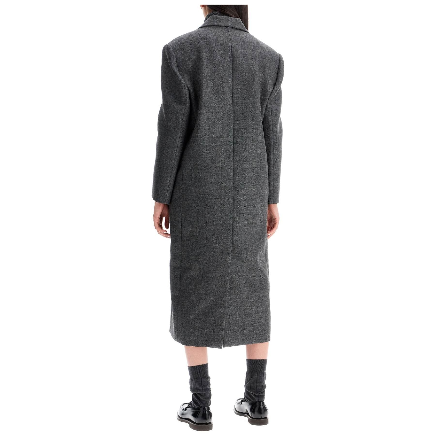 Virgin Wool Long Overcoat
