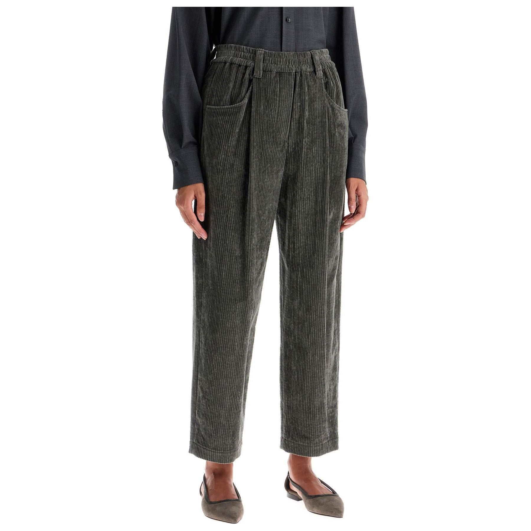 Cropped Corduroy Pants