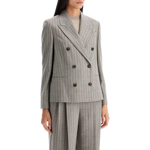 Virgin Wool Mouliné Chalk Stripe Blazer.