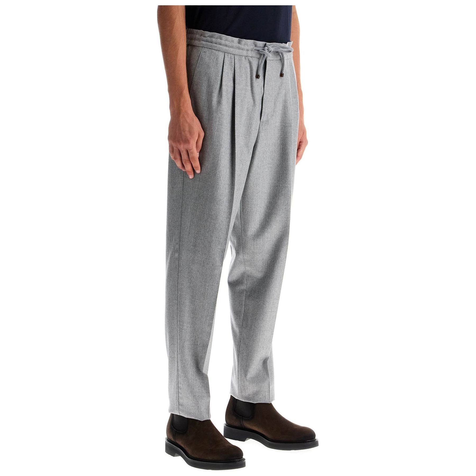 Wool Flannel Leisure Fit Pants In