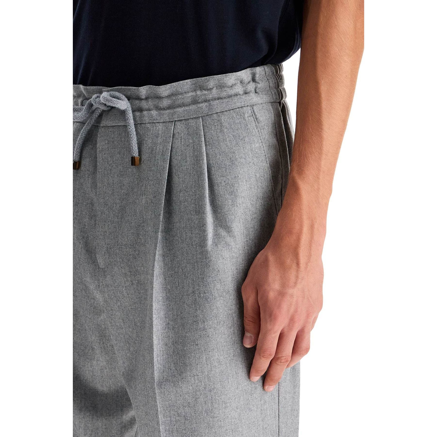 Wool Flannel Leisure Fit Pants In