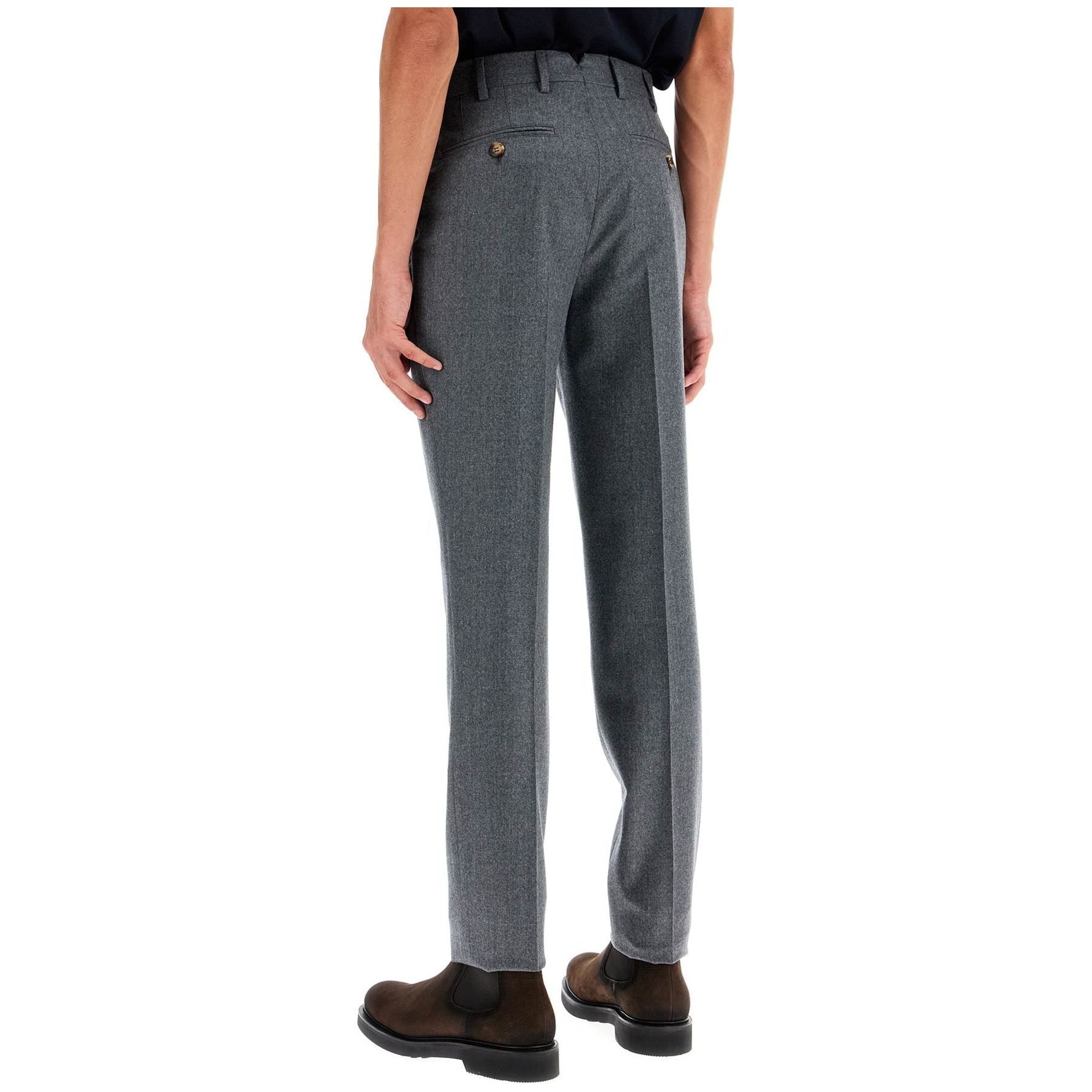 Italian Fit Flannel Trousers For A