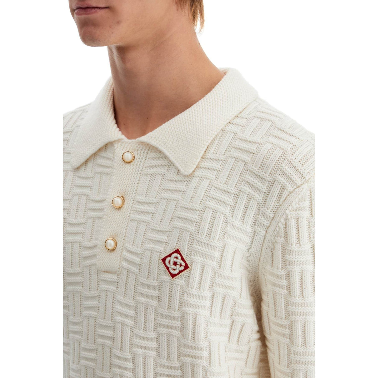 Woolen Polo-style Pullover