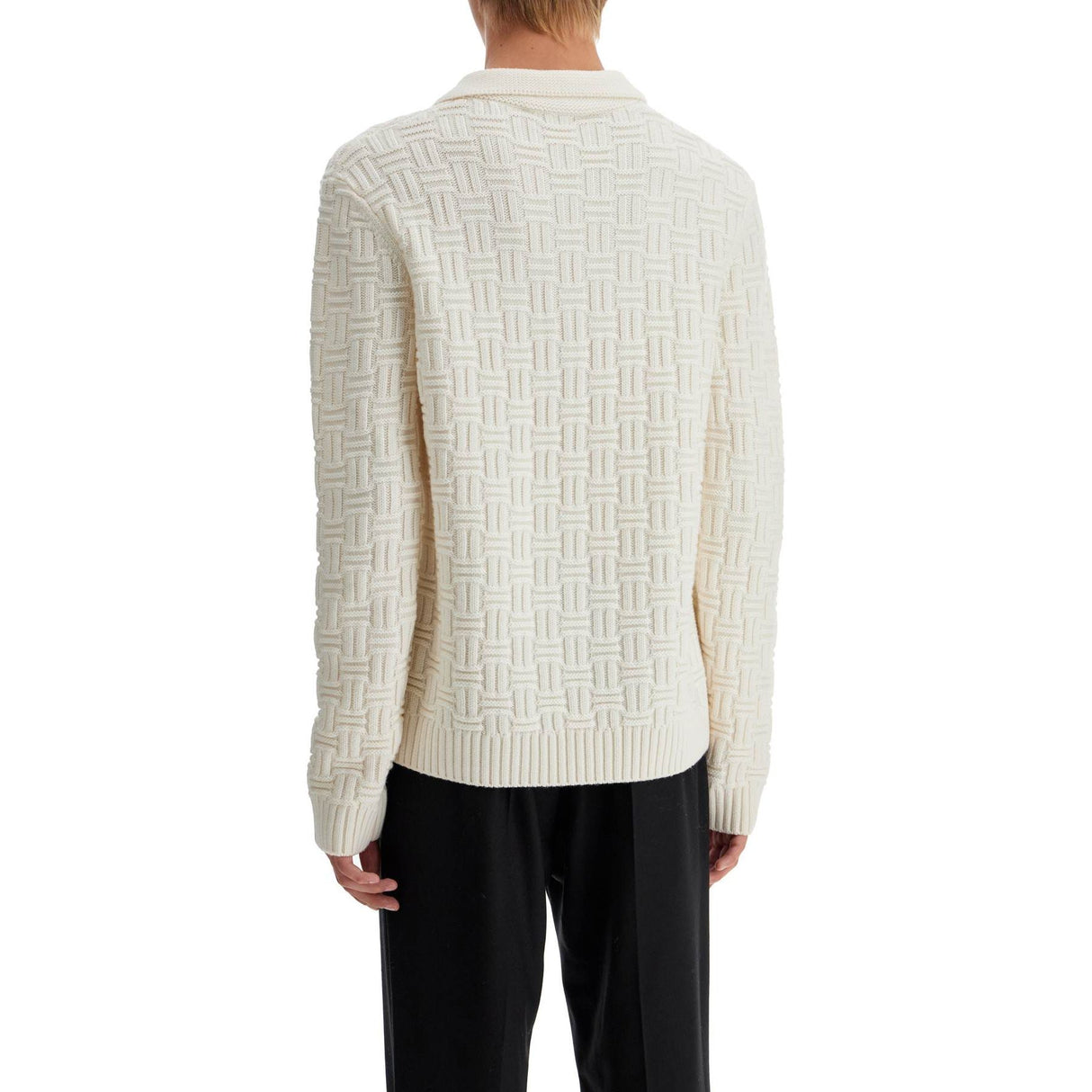 Woolen Polo-style Pullover