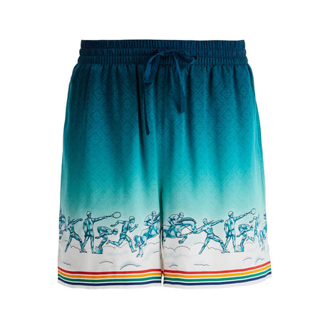 CASABLANCA-Silk Bermuda Shorts 'The Goddess Of The -JOHN JULIA.