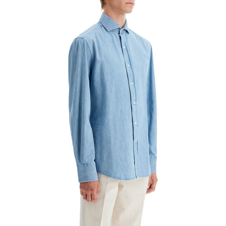 BRUNELLO CUCINELLI-Lightweight Slim Fit Denim Shirt -JOHN JULIA.