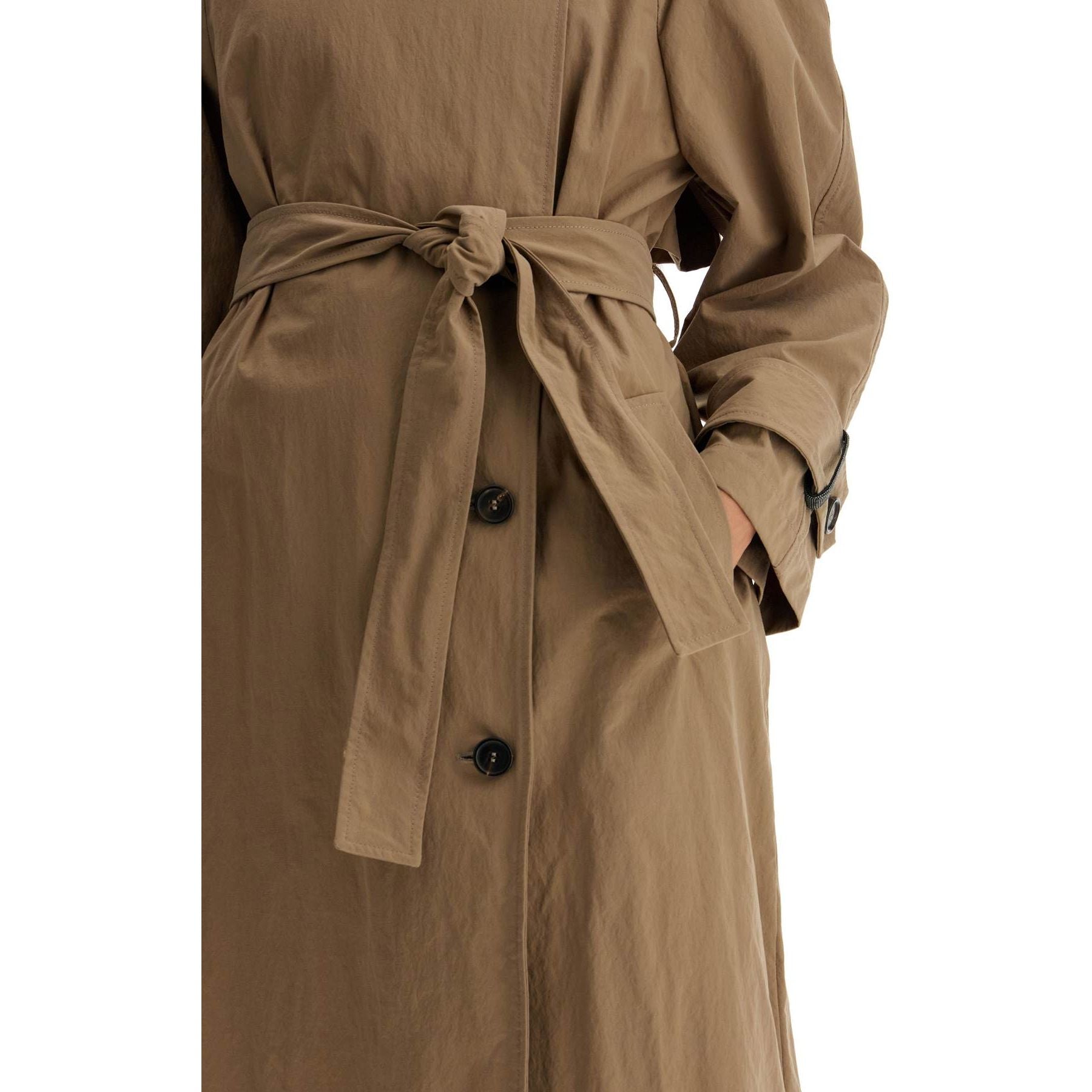 Trench Coat With Shiny Cuff Details