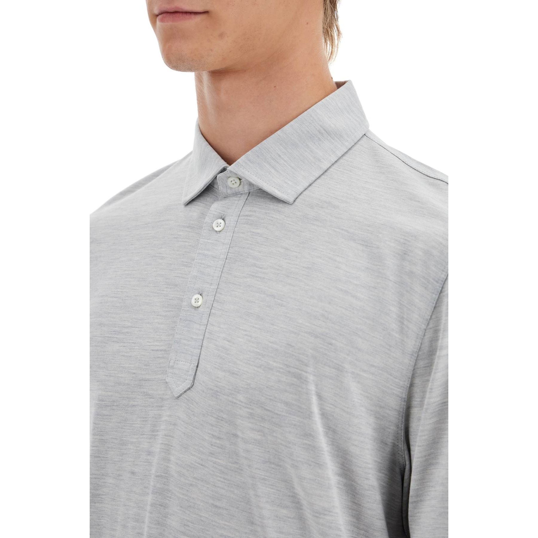 Silk And Cotton Polo Shirt With Double Edges