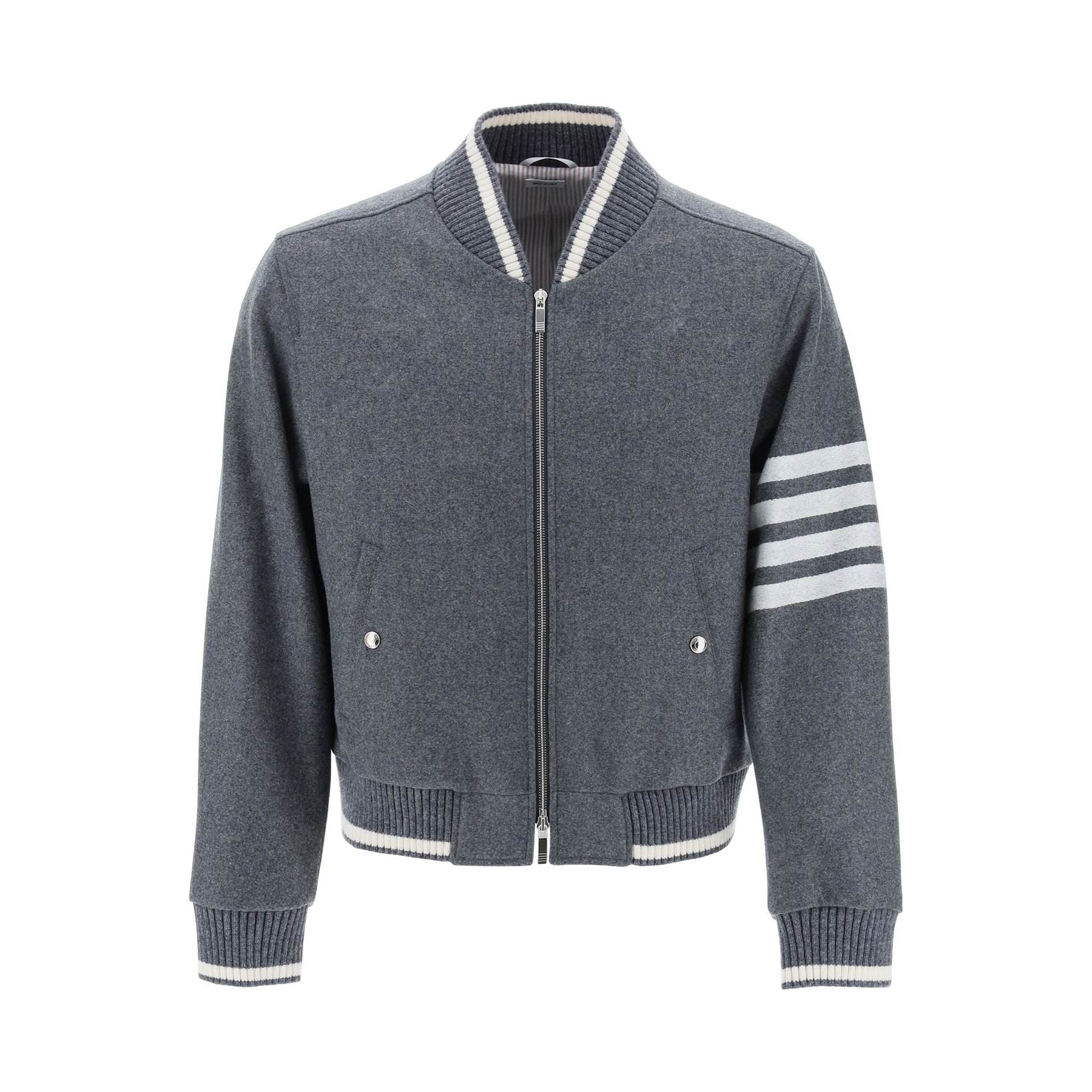 4-bar Varsity Jacket In Wool Mel