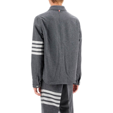 THOM BROWNE-Wool And Cashmere Blend Oversh -JOHN JULIA.